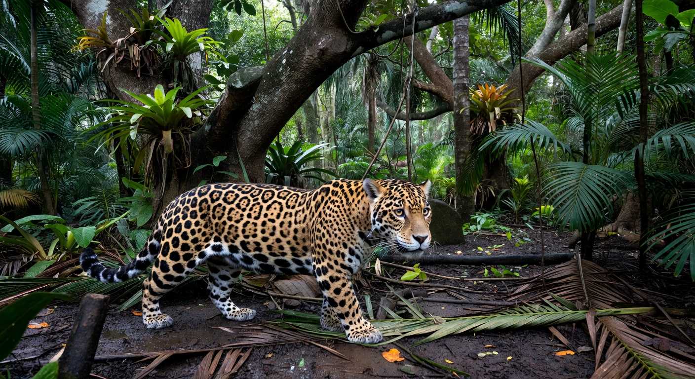 Onça-pintada em reabilitação em Goiás, Brasil, preparando retorno à Amazônia.