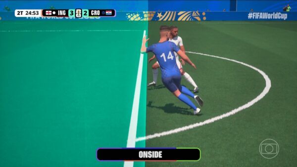 Tira-teima da FIFA reproduz jogadas de possível impedimento — Foto: Divulgação/FIFA