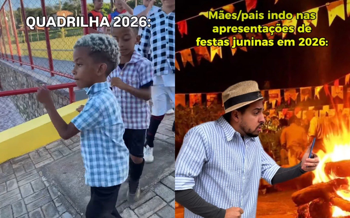 'Trends' de Tik Tok e remixes de brega funk invadem festas juninas escolares. — Foto: Redes sociais