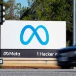 Logo da Meta, empresa dona do Instagram e Facebook. — Foto: Tony Avelar/AP