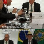 O presidente Lula durante reunião com representantes da Stellantis, no Palácio do Planalto — Foto: Reprodução/YouTube Lula