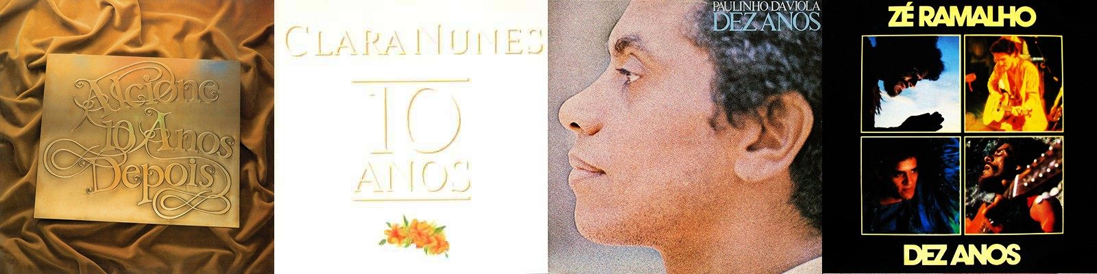 Capas de discos com dez anos nos títulos — Foto: Reprodução / Montagem g1