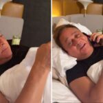 Leonardo diverte a esposa ao pedir ajuda para fazer PIX, em Goiás — Foto: Reprodução/Instagram de cantor Leonardo