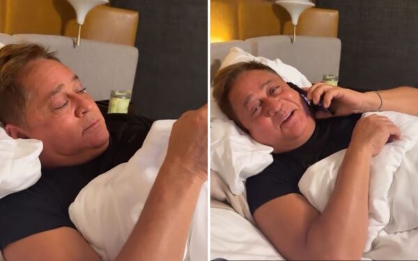 Leonardo diverte a esposa ao pedir ajuda para fazer PIX, em Goiás — Foto: Reprodução/Instagram de cantor Leonardo