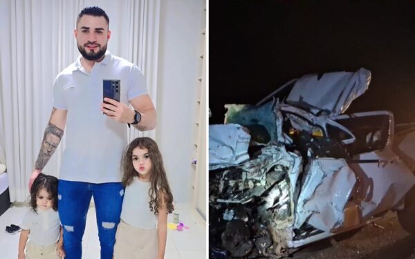 Wilker Renato Almeida da Silva, de 29 anos, morreu após acidente com as duas filhas, em Goiás — Foto: Reprodução/Instagram de Bless Me Jeans | Divulgação/PRF
