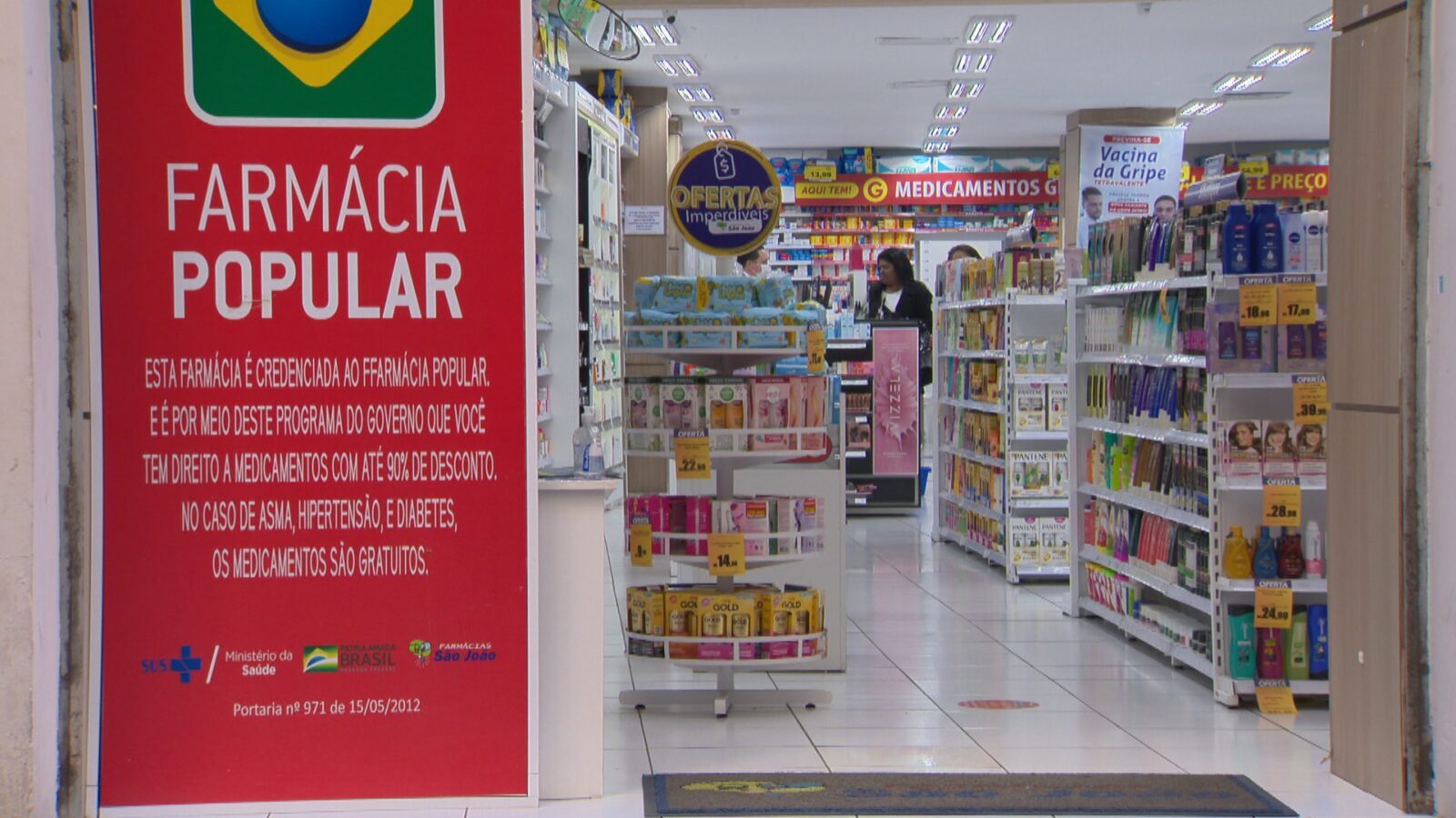 Farmácia popular no RS. — Foto: Reprodução/RBS TV