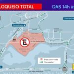 Bloqueios de trânsito para o Rock in Rio — Foto: Reprodução