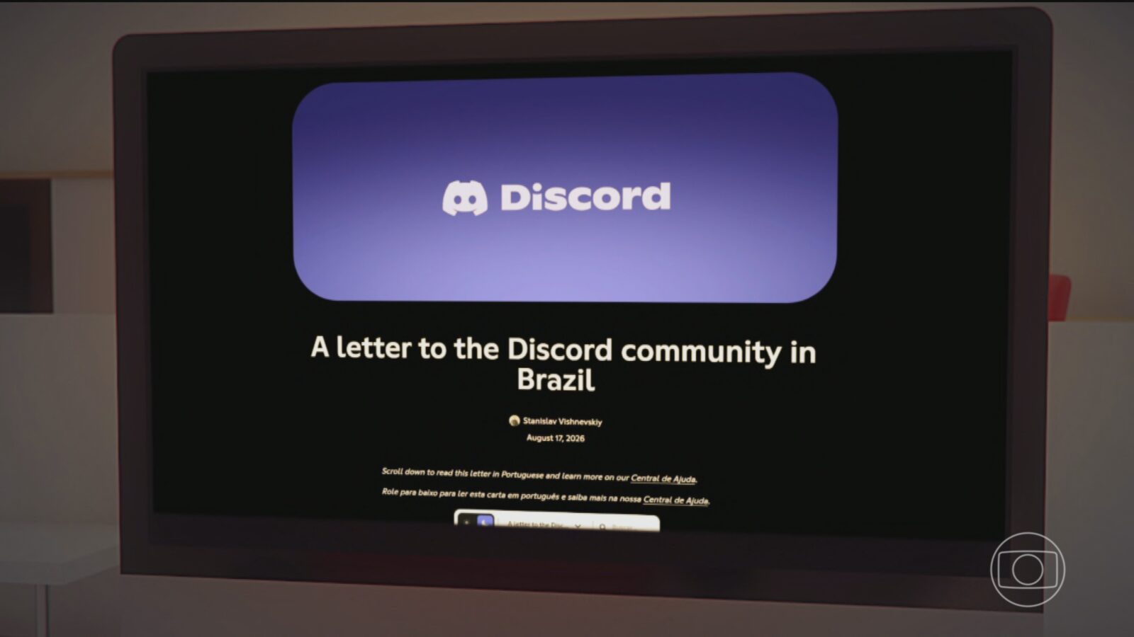 Depois de live que terminou em morte, Discord suspende transmissões ao vivo no país — Foto: Jornal Nacional/ Reprodução