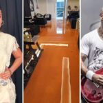 Desabamento de muro entre casas de Simone Mendes e Léo Martinussi causou alagamento em residência do músico — Foto: Reprodução/Instagram e Arquivo pessoal